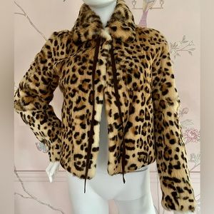 MOSCHINO Cheap and Chic leopard print rabbit fur jacket